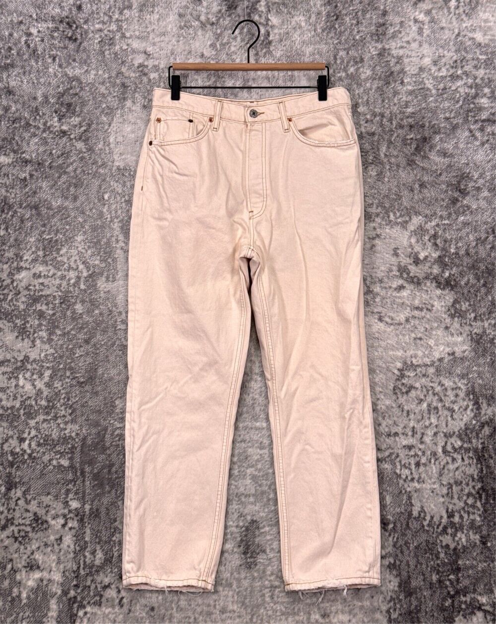 RE/DONE Jeans 30 Womens 70s Stovepipe Vintage White Ivory Denim